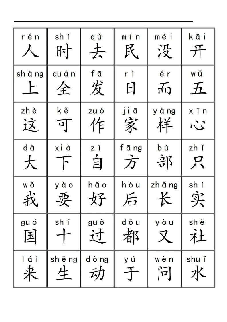 三千识字检测表（去水印）-山云部落官网 | 资源交流社区-sy.team