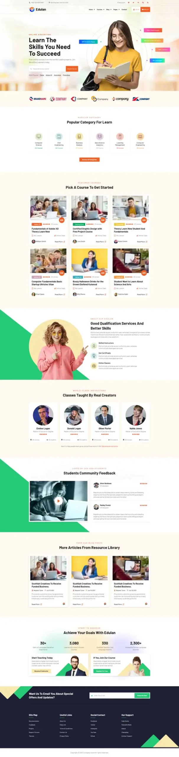 国外在线教育培训机构html网站模板下载-山云部落官网 | 资源交流社区-sy.team