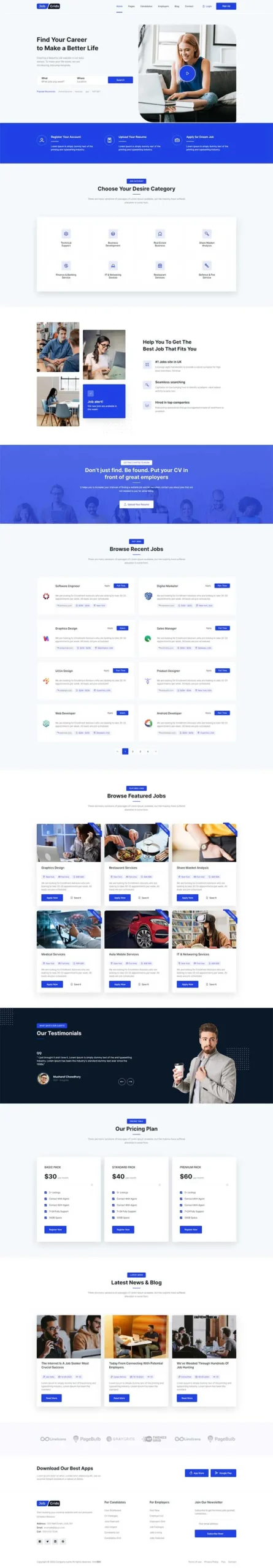 招聘求职平台公司网站html模板-山云部落官网 | 资源交流社区-sy.team