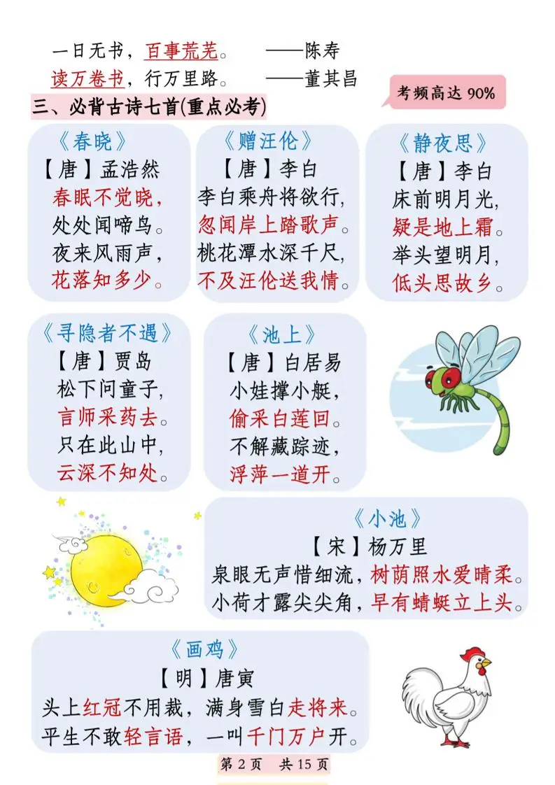 25新一下语文期末复习全册高频考点汇总（十四大高频考点）15页-山云部落官网 | 资源交流社区-sy.team