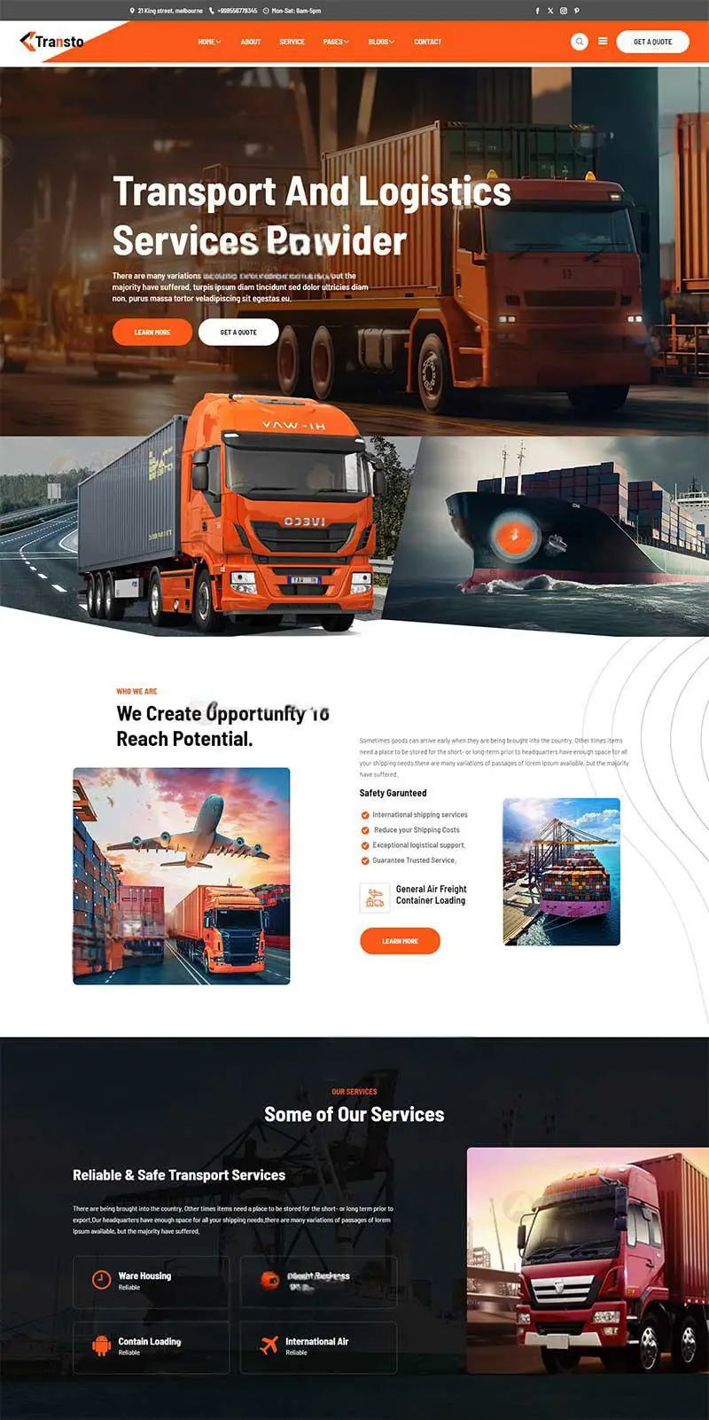 响应式货车物流运输网页模板-山云部落官网 | 资源交流社区-sy.team