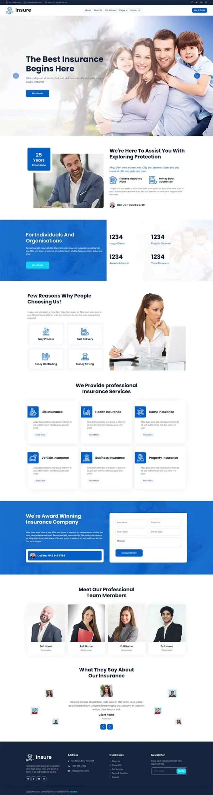 保险服务公司html5网站模板-山云部落官网 | 资源交流社区-sy.team