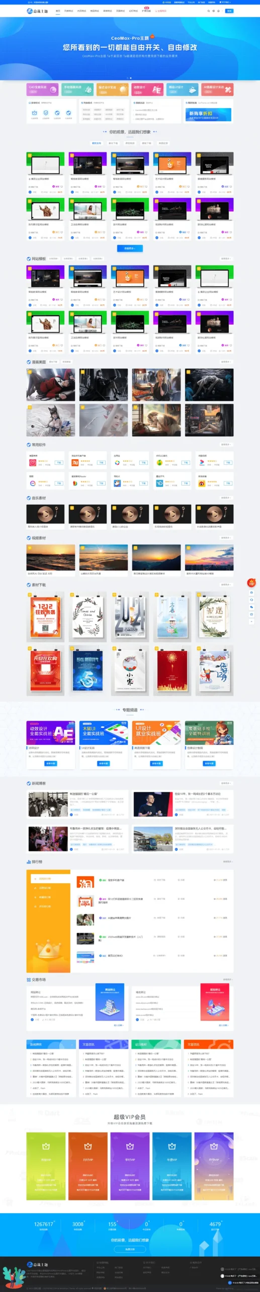 WordPress 虚拟资源下载类主题 CeoMax-Pro_v7.6 开心版-山云部落官网 | 资源交流社区-sy.team