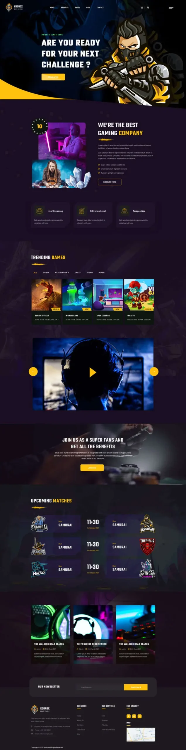 游戏电子竞技行业html5网站模板-山云部落官网 | 资源交流社区-sy.team