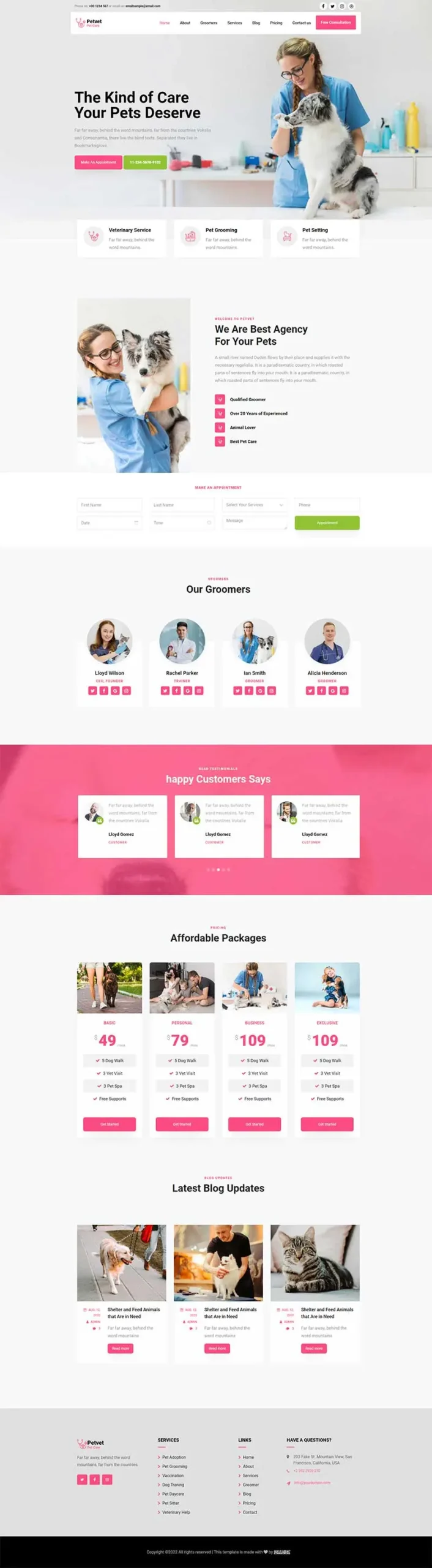 宠物诊所宠物医院html网站模板-山云部落官网 | 资源交流社区-sy.team