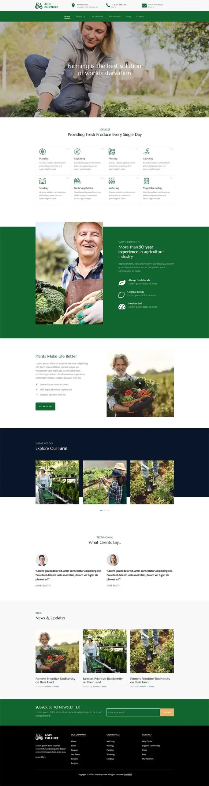 绿色有机果蔬农场Bootstrap静态模板-山云部落官网 | 资源交流社区-sy.team