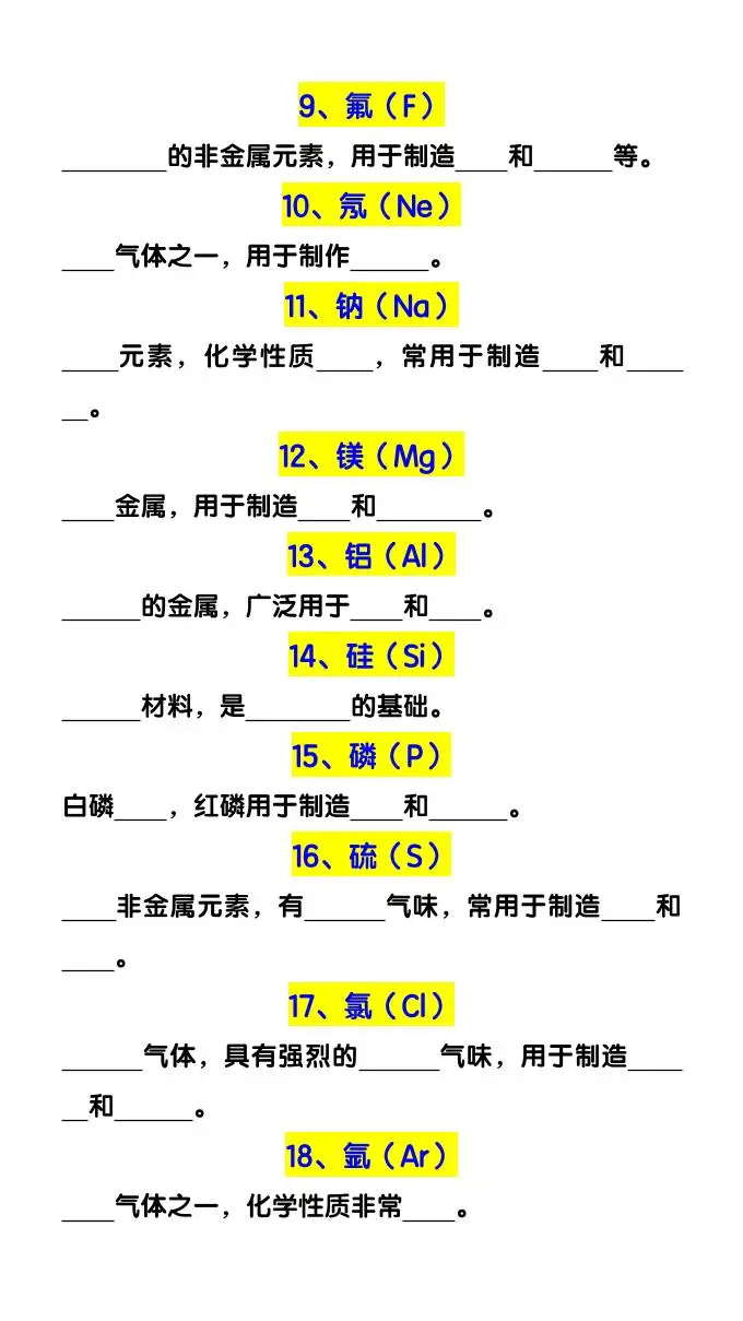 【2025秋新版】九上化学预习必记30个常见易考元素-山云部落官网 | 资源交流社区-sy.team