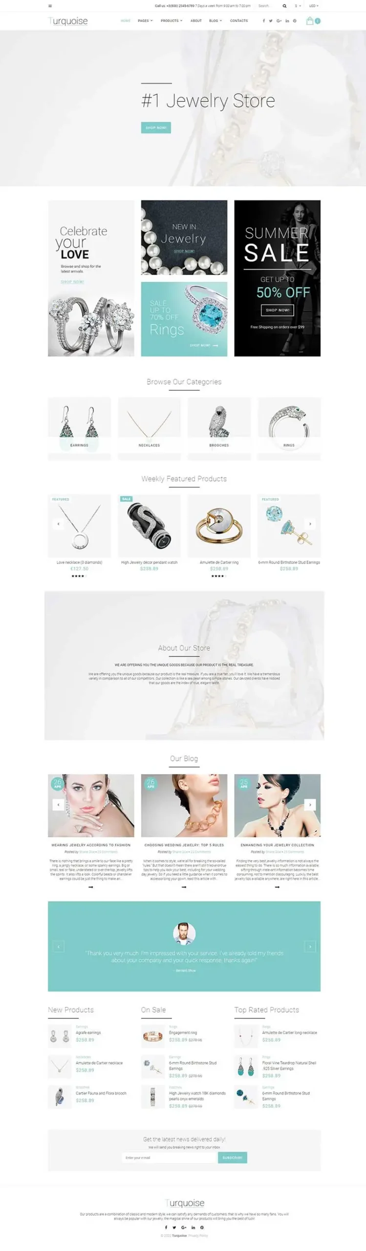 高端洁白首饰饰品珠宝网站html模板-山云部落官网 | 资源交流社区-sy.team