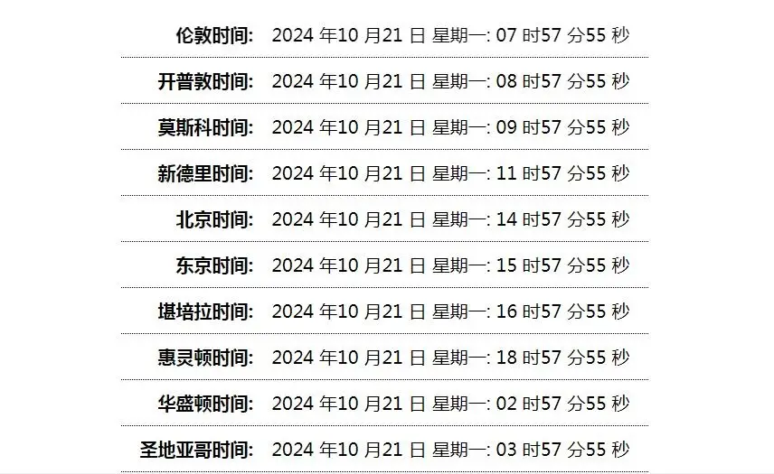 世界时间单页网站HTML源码-山云部落官网 | 资源交流社区-sy.team