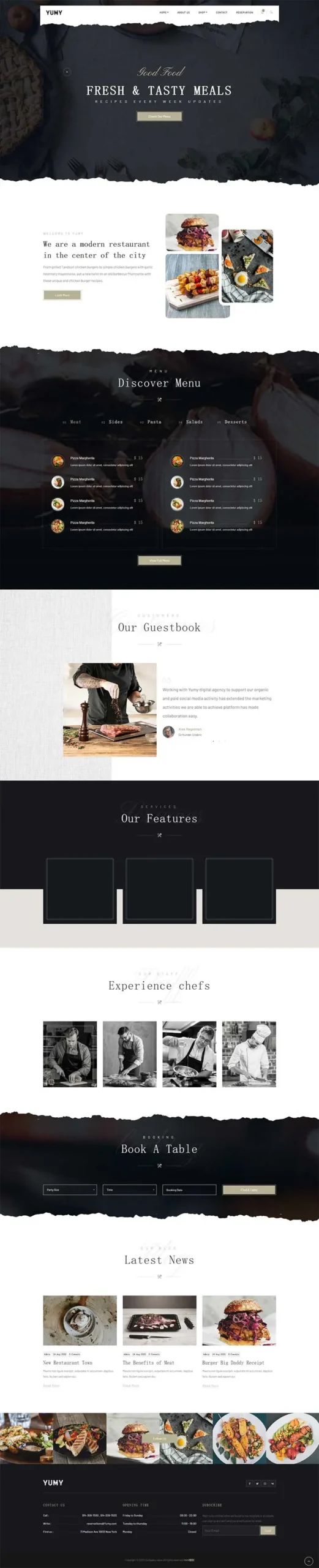 黑色高端私人厨房餐饮类html模板-山云部落官网 | 资源交流社区-sy.team