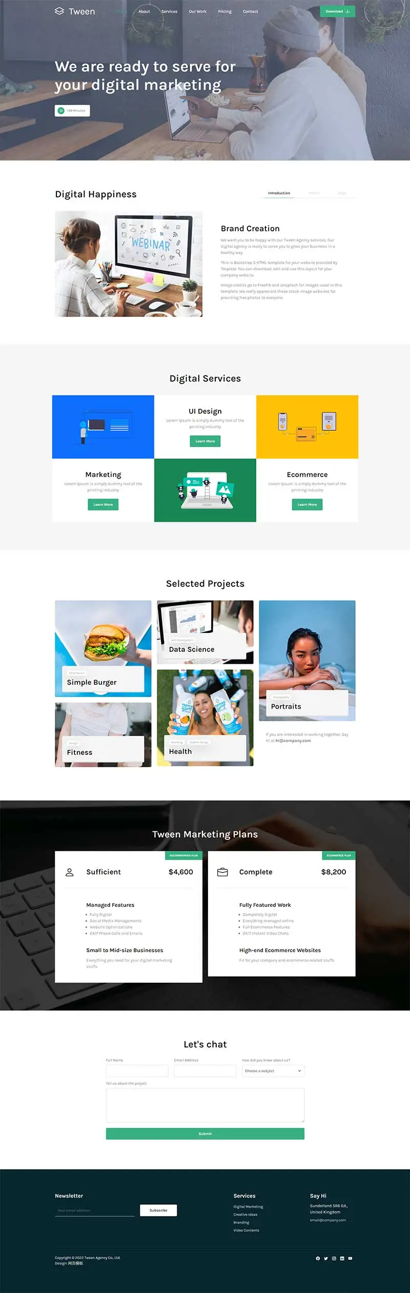 数字营销服务公司html5单页网页模板-山云部落官网 | 资源交流社区-sy.team