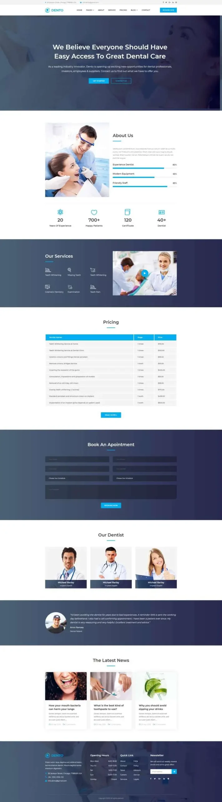 蓝色简洁牙科诊所医院html网站模板-山云部落官网 | 资源交流社区-sy.team