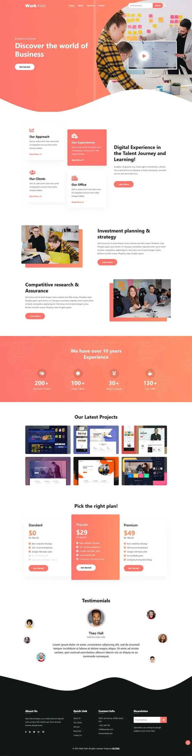 橙色商务策划品牌推广html网页模板-山云部落官网 | 资源交流社区-sy.team